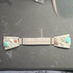 Turquoise & Coral Men's Watch Band